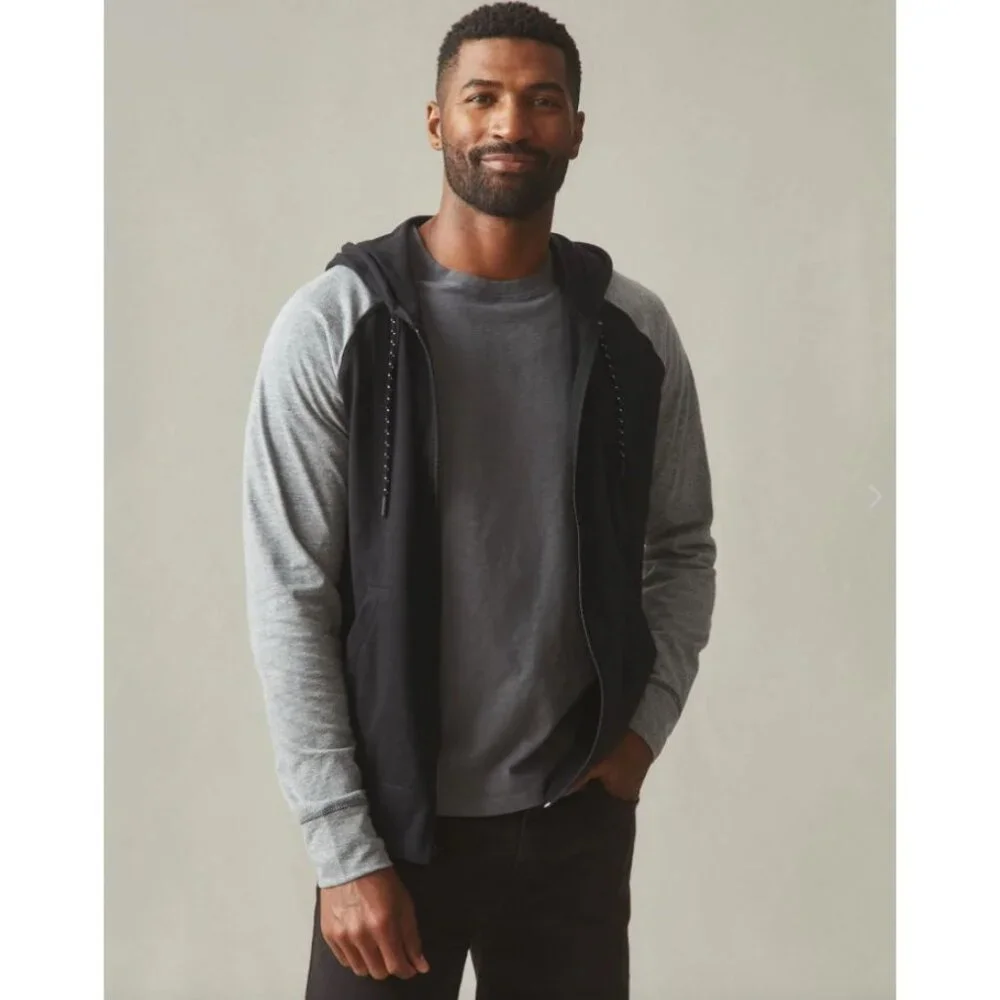 NEW American Giant Mens XL Colorblock Lightweight Full Zip‎ Jacket